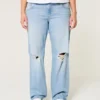 Low-Rise Ripped Light Wash Relaxed Straight Jeans Low-Rise Ripped Light Wash Relaxed Straight Jeans