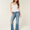 Low-Rise Ripped Medium Wash Bootcut Jeans Low-Rise Ripped Medium Wash Bootcut Jeans
