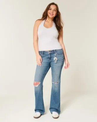 Low-Rise Ripped Medium Wash Bootcut Jeans Low-Rise Ripped Medium Wash Bootcut Jeans