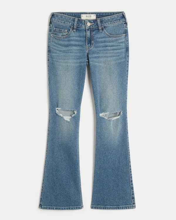 Low-Rise Ripped Medium Wash Bootcut Jeans Low-Rise Ripped Medium Wash Bootcut Jeans