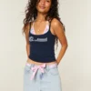 Low-Rise Waist Tie Denim Mini Skort Low-Rise Waist Tie Denim Mini Skort