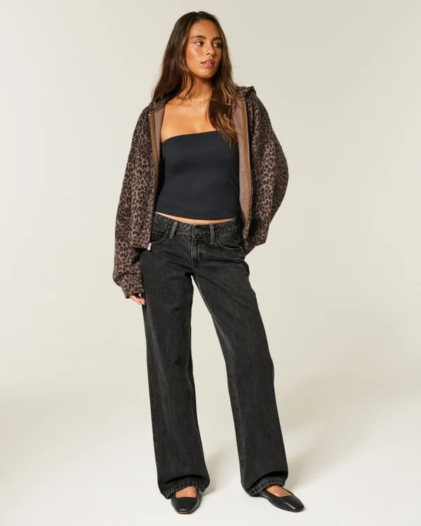 Low-Rise Washed Black Baggy Jeans Low-Rise Washed Black Baggy Jeans