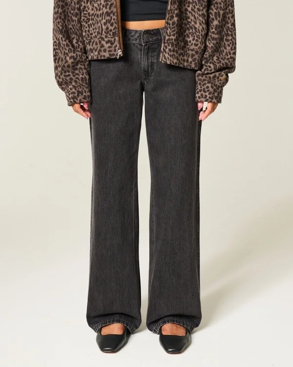 Low-Rise Washed Black Baggy Jeans Low-Rise Washed Black Baggy Jeans