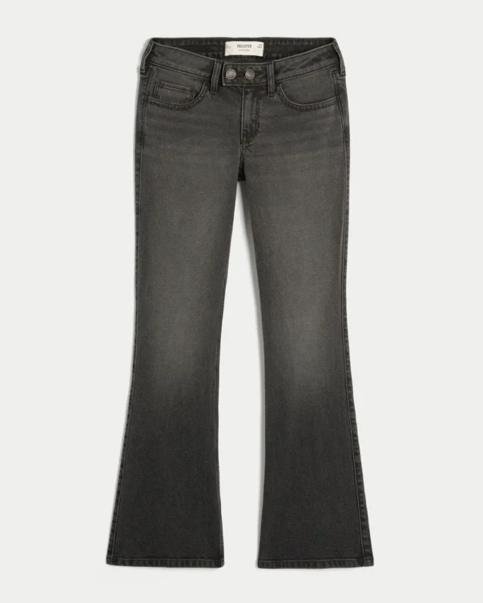 Low-Rise Washed Black Bootcut Jeans Low-Rise Washed Black Bootcut Jeans