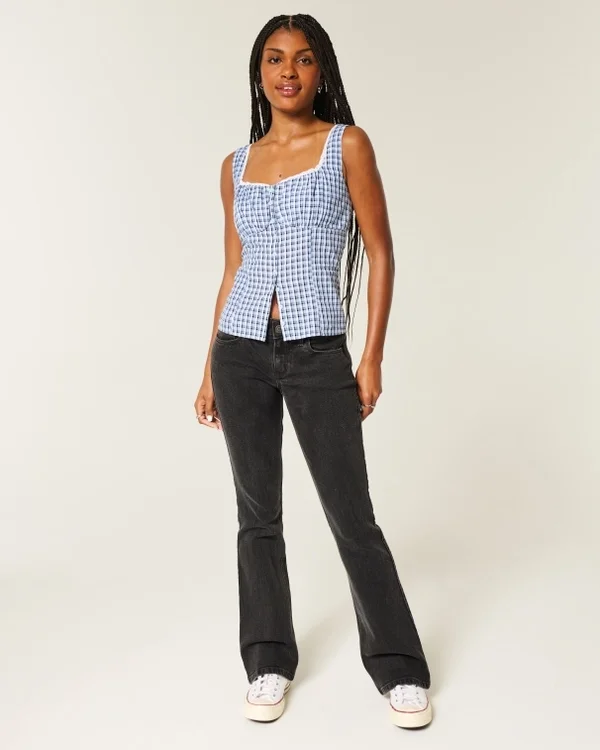 Low-Rise Washed Black Bootcut Jeans Low-Rise Washed Black Bootcut Jeans