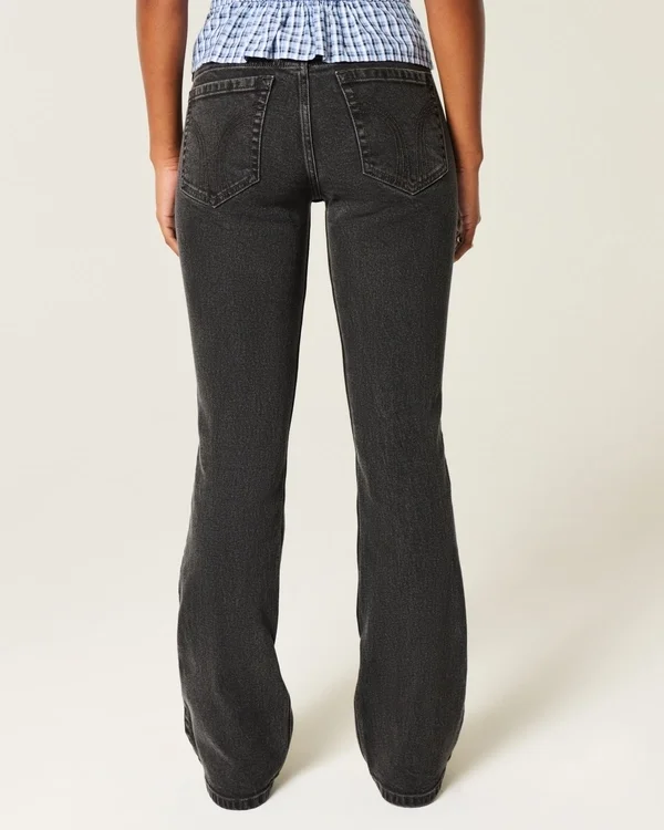 Low-Rise Washed Black Bootcut Jeans Low-Rise Washed Black Bootcut Jeans