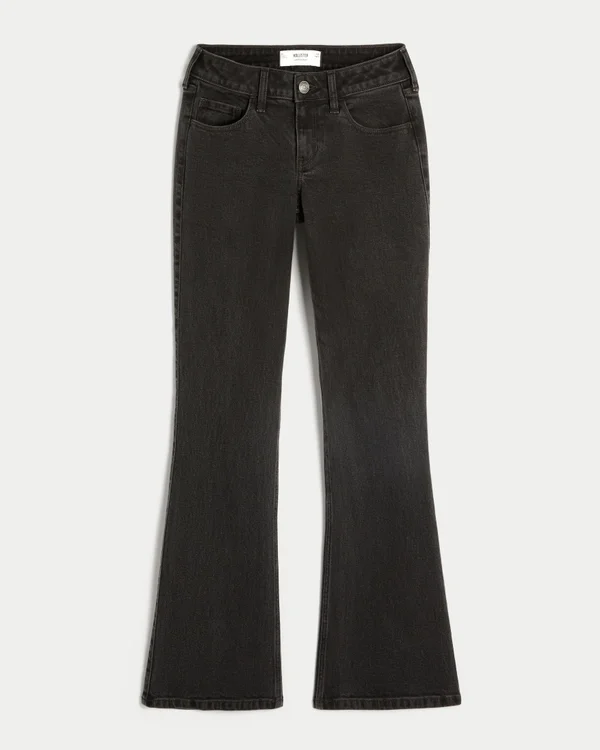 Low-Rise Washed Black Bootcut Jeans Low-Rise Washed Black Bootcut Jeans
