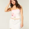 Low-Rise White Denim Mini Skort Low-Rise White Denim Mini Skort
