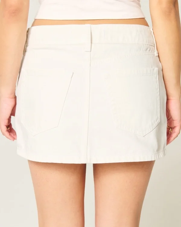Low-Rise White Denim Mini Skort Low-Rise White Denim Mini Skort