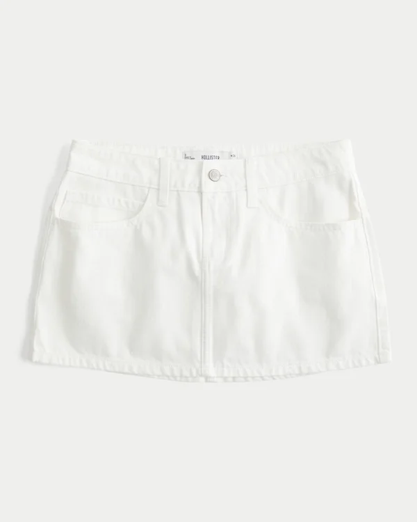 Low-Rise White Denim Mini Skort Low-Rise White Denim Mini Skort