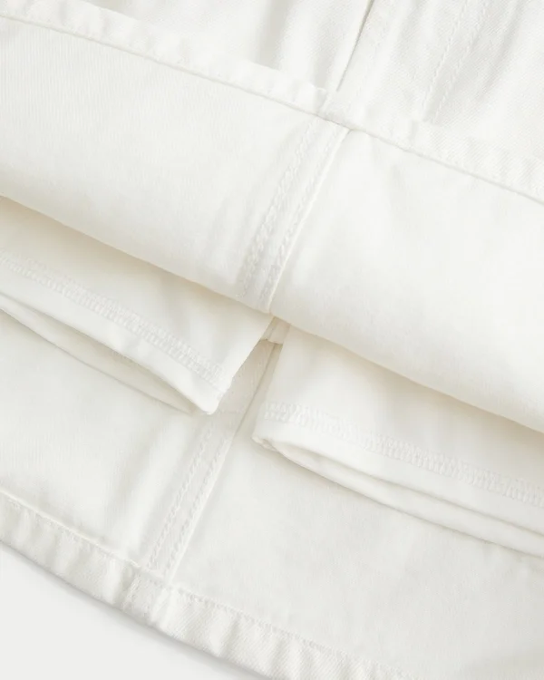 Low-Rise White Denim Mini Skort Low-Rise White Denim Mini Skort