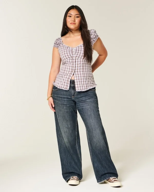 Low-Rise Y2K Dark Wash Baggy Jeans Low-Rise Y2K Dark Wash Baggy Jeans