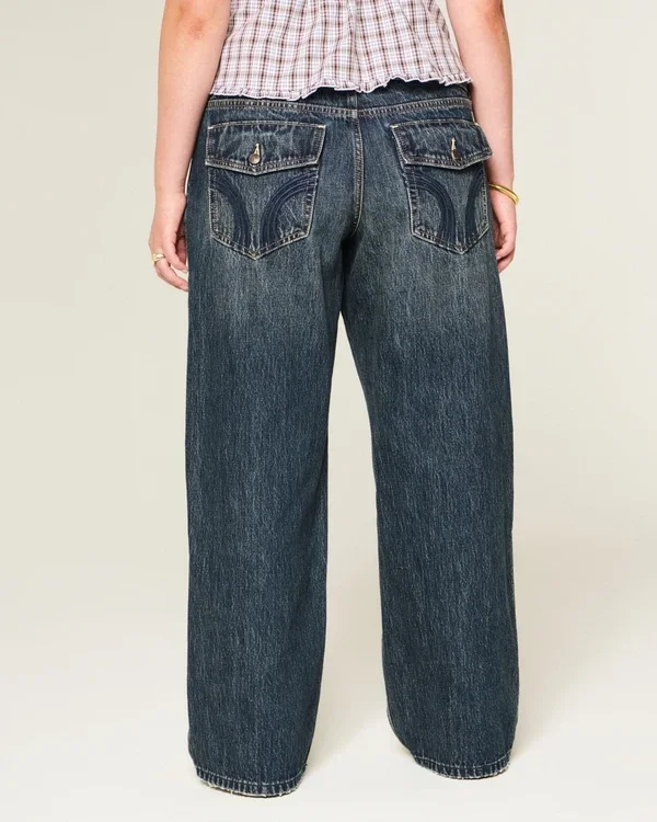 Low-Rise Y2K Dark Wash Baggy Jeans Low-Rise Y2K Dark Wash Baggy Jeans
