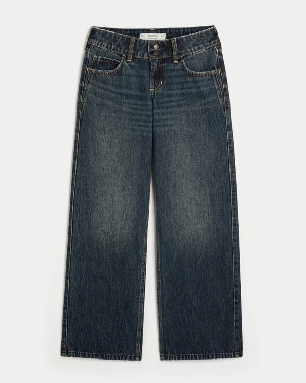 Low-Rise Y2K Dark Wash Baggy Jeans Low-Rise Y2K Dark Wash Baggy Jeans