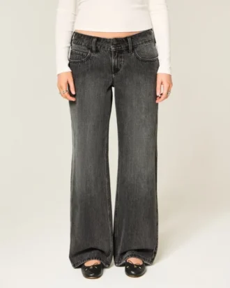 Low-Rise Y2K Washed Black Baggy Jeans Low-Rise Y2K Washed Black Baggy Jeans