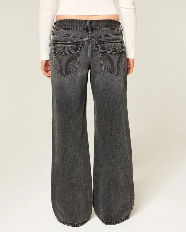 Low-Rise Y2K Washed Black Baggy Jeans Low-Rise Y2K Washed Black Baggy Jeans