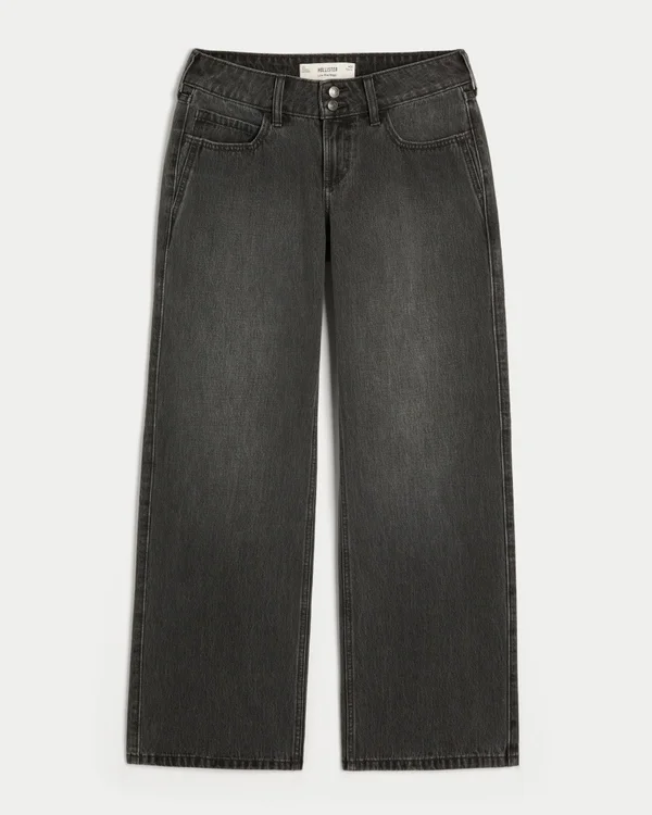 Low-Rise Y2K Washed Black Baggy Jeans Low-Rise Y2K Washed Black Baggy Jeans