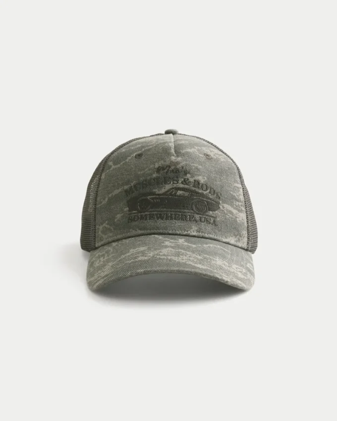 Mac’s Muscles & Rods Graphic Camo Trucker Hat