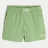 Malibu Beach Graphic Mid-Thigh Volley Swim Trunks
