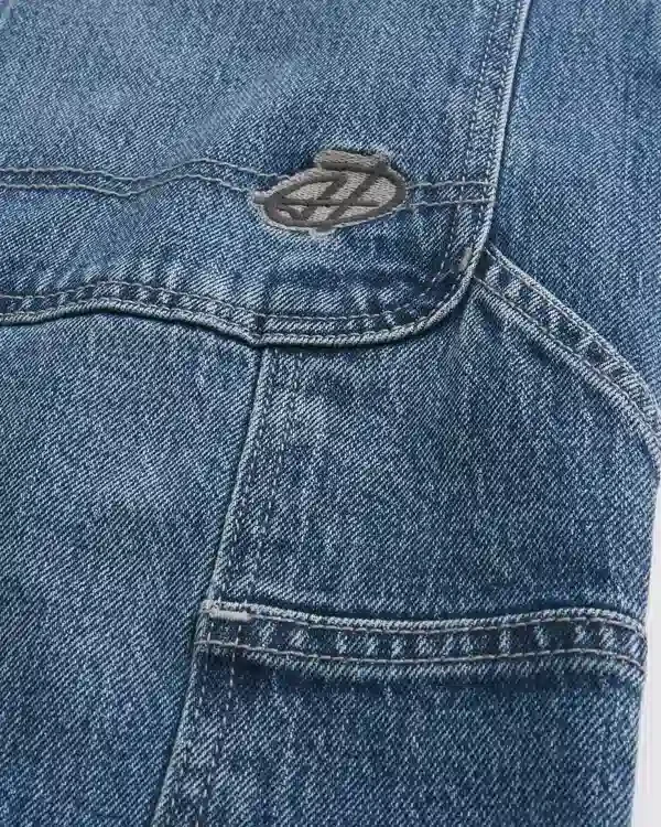 Medium Wash Baggy Denim Painter Shorts Medium Wash Baggy Denim Painter Shorts