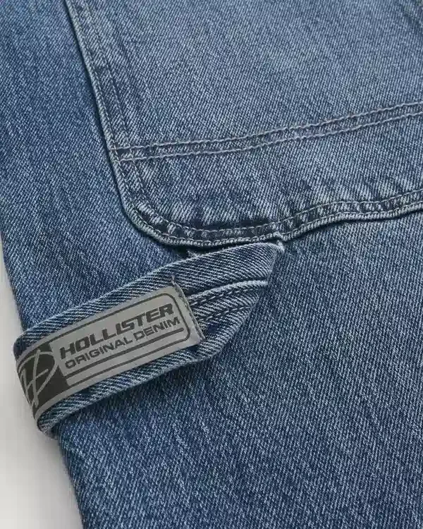 Medium Wash Baggy Denim Painter Shorts Medium Wash Baggy Denim Painter Shorts