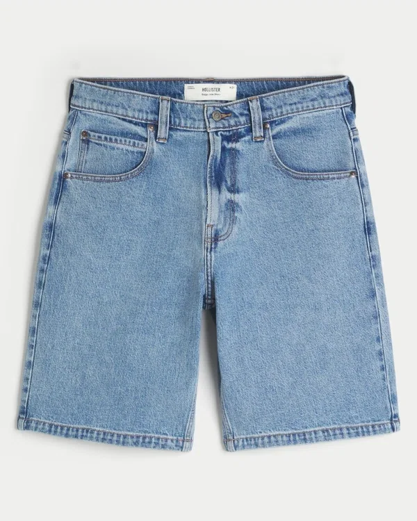 Medium Wash Baggy Denim Shorts Medium Wash Baggy Denim Shorts