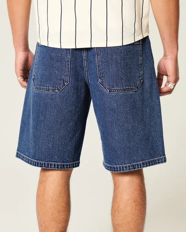 Medium Wash Baggy Denim Shorts Medium Wash Baggy Denim Shorts