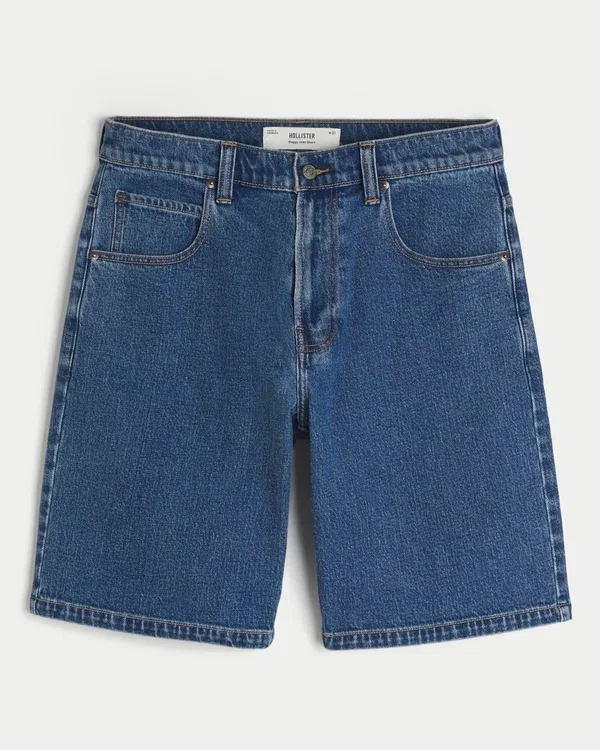 Medium Wash Baggy Denim Shorts Medium Wash Baggy Denim Shorts