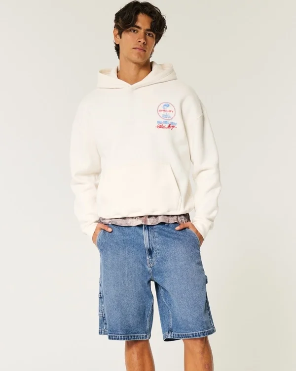 Medium Wash Baggy Painter Denim Shorts Medium Wash Baggy Painter Denim Shorts