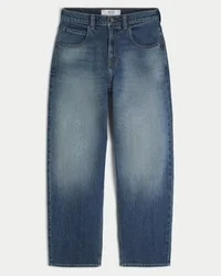 Medium Wash Eagle Graphic Skater Baggy Jeans