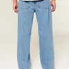 Medium Wash Embroidered Baggy Jeans Medium Wash Embroidered Baggy Jeans