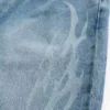 Medium Wash Flame Graphic Baggy Jeans