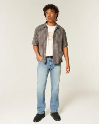 Medium Wash Straight Jeans