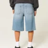 Medium Wash Super Baggy Denim Shorts Medium Wash Super Baggy Denim Shorts