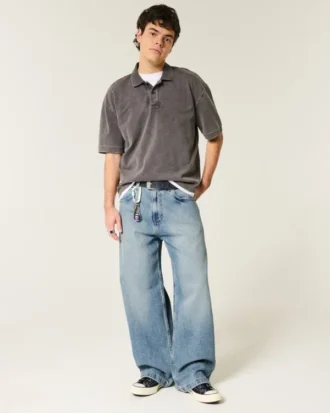 Medium Wash Super Baggy Jeans