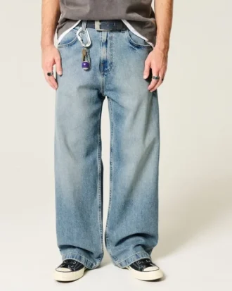 Medium Wash Super Baggy Jeans