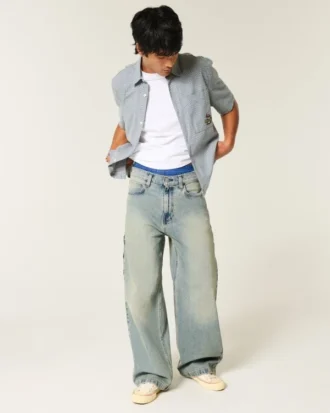 Medium Wash Super Baggy Painter Jeans