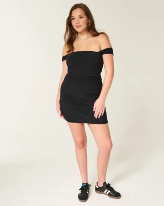 Mesh Off-the-Shoulder Bodycon Dress