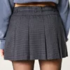 Mid-Rise Pleated Mini Skort