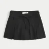 Mid-Rise Pleated Mini Skort