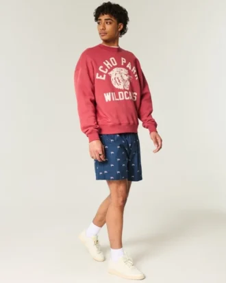 Mid-Thigh American Flag Pattern Pull-On Shorts