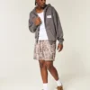Mid-Thigh Camo Loose Fleece Shorts