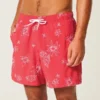 Mid-Thigh Embroidered Volley Swim Trunks