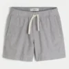 Mid-Thigh Linen-Blend Pull-On Shorts
