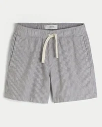 Mid-Thigh Linen-Blend Pull-On Shorts