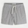 Mid-Thigh Linen-Blend Pull-On Shorts