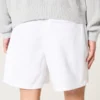 Mid-Thigh Linen-Blend Pull-On Shorts