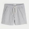 Mid-Thigh Linen-Blend Pull-On Shorts
