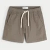 Mid-Thigh Linen-Blend Pull-On Shorts