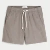 Mid-Thigh Linen-Blend Pull-On Shorts